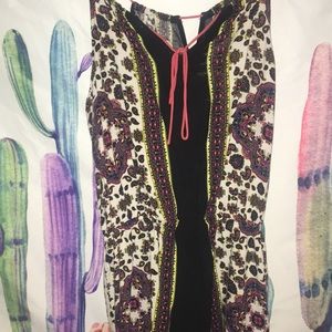 cinch waist paisley romper